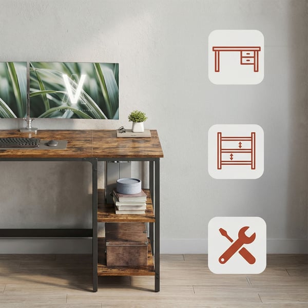 Skrivebord, 140,5x60,5x76,3 cm, Brun