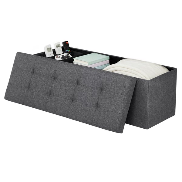 Opbevaringsbænk, 38x110x38 cm, Grå