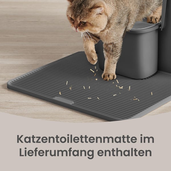 Kattetoalett, Ekstra stor, 63,5x75x33 cm, Grå