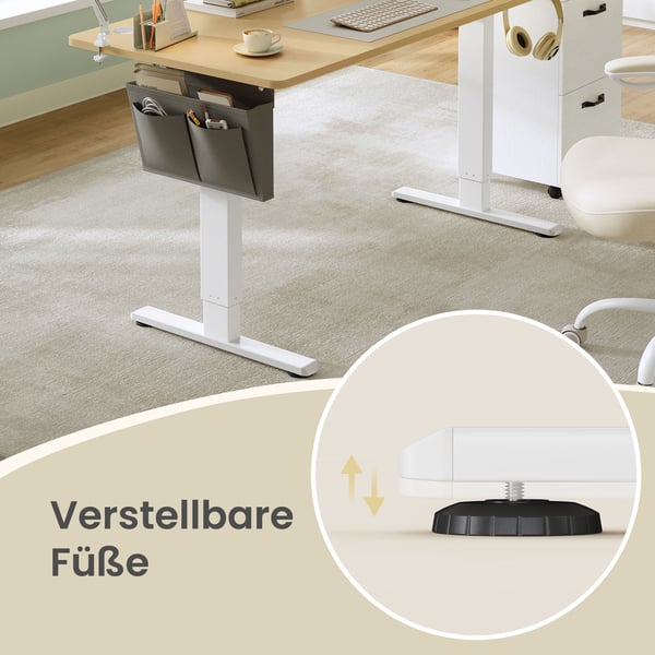 Høydejusterbart skrivebord, 60x120x72-120 cm, Eik