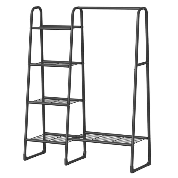 Tøjstativ, 40x101,7x153,3 cm, Sort