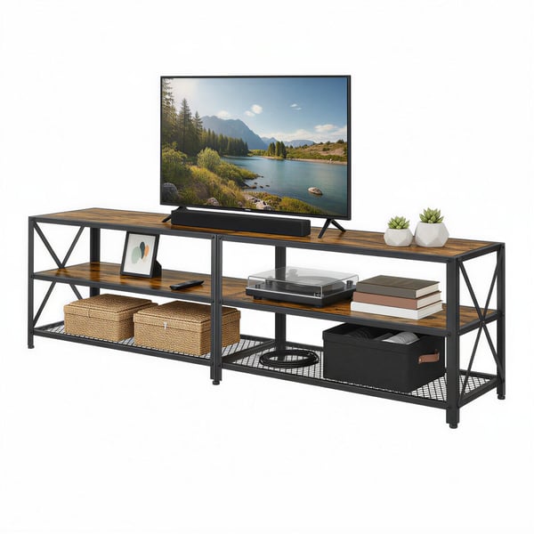 TV-bord, 178x39x52 cm, Brun-Sort TV-bord, 178x39x52 cm, Brun-Sort