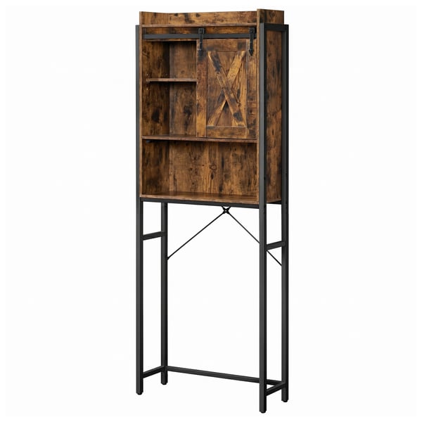 Toalett-hylle, 64x24x171 cm, brun-svart Toalett-hylle, 64x24x171 cm, brun-svart
