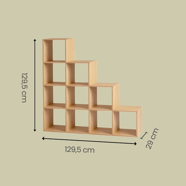 Bokhylle, 29x129,5x129,5 cm, Beige