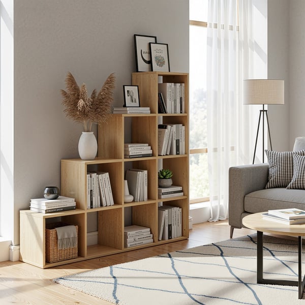 Bokhylle, 29x129,5x129,5 cm, Beige