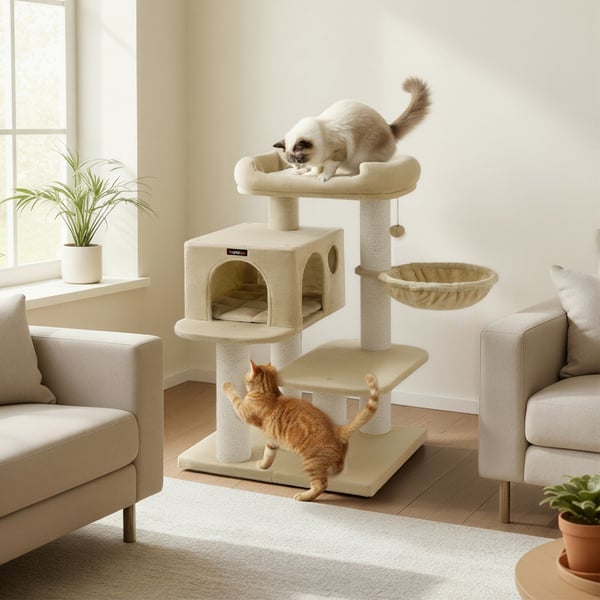Kattetårn, 70x60x112 cm, Beige