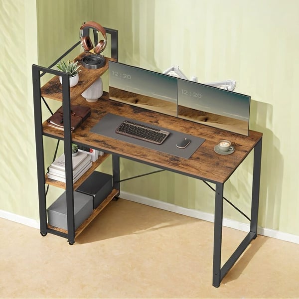 Skrivebord, 56,1x120,1x120,1 cm, Brun
