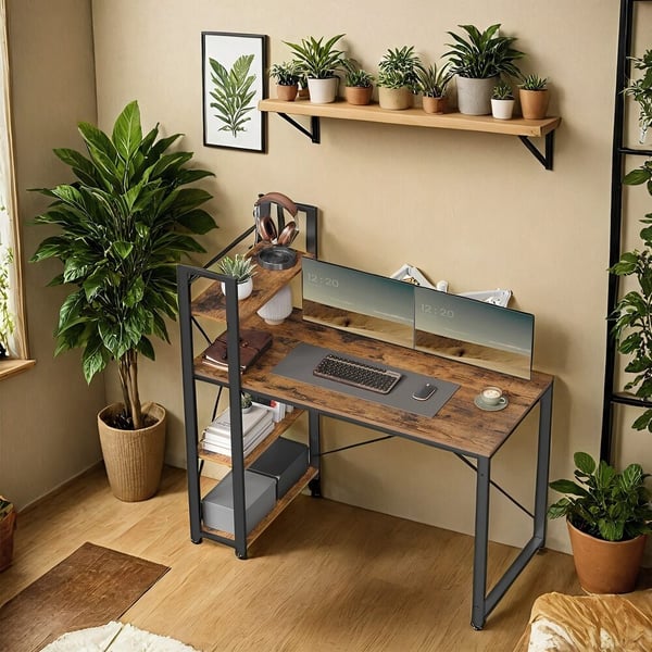 Skrivebord, 56,1x120,1x120,1 cm, Brun