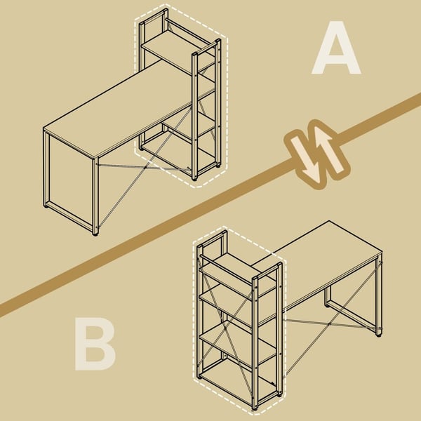 Skrivebord, 56,1x120,1x120,1 cm, Brun