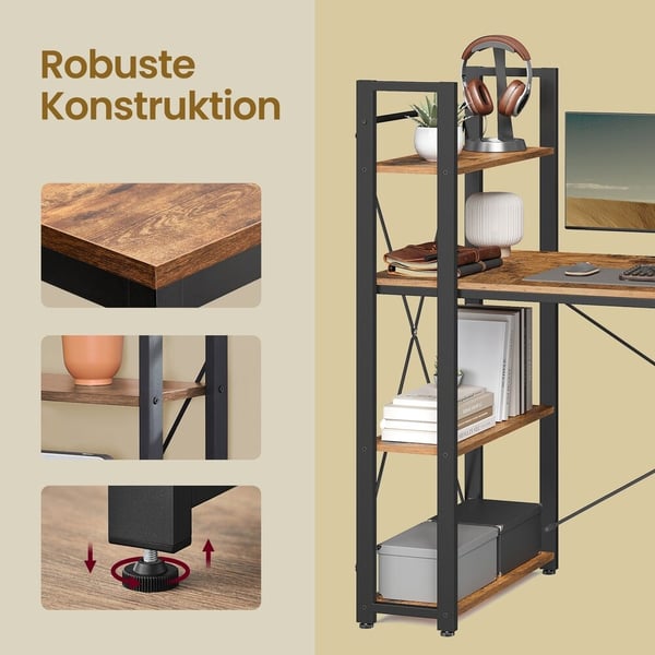 Skrivebord, 56,1x120,1x120,1 cm, Brun