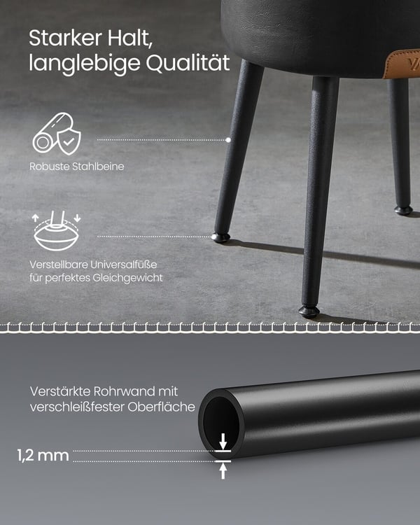 Rund krakk puff, 38,2x44,4 cm, svart