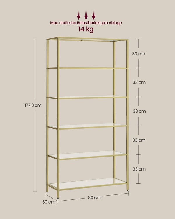 Hylla, 30x80x177,3 cm, Transparent