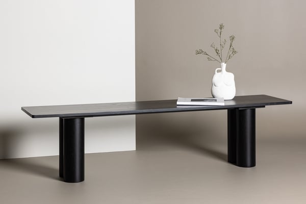 Ruokapenkki, Olivia, 180x45x40 cm, Musta
