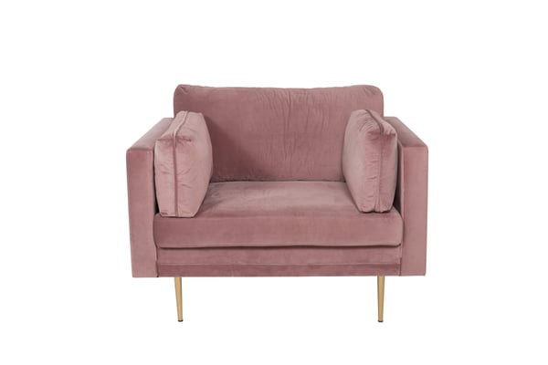 Nojatuoli, Boom Single Chair Velvet, 86x84x110 cm, Vaaleanpunainen