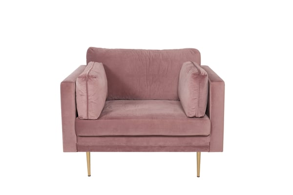 Nojatuoli, Boom Single Chair Velvet, 86x84x110 cm, Vaaleanpunainen