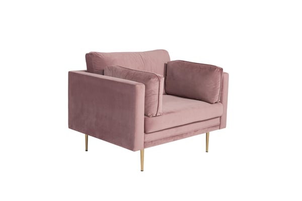 Nojatuoli, Boom Single Chair Velvet, 86x84x110 cm, Vaaleanpunainen