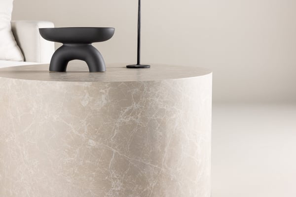 Sohvapöytä, York, ⌀80 cm, Beige