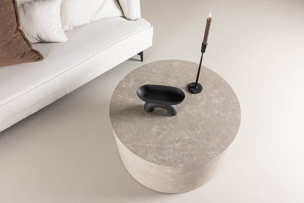 Sohvapöytä, York, ⌀80 cm, Beige