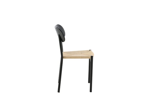 Ruokatuoli, Polly Steel 2-pack, 53x45x81 cm, Musta