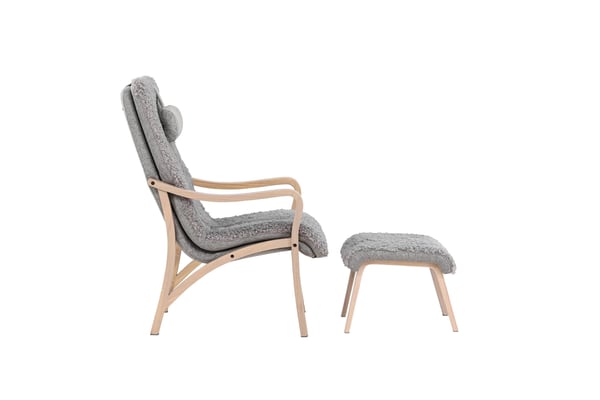 Lounge-tuoli, Fårö, 89x60x107 cm, Vaaleanharmaa