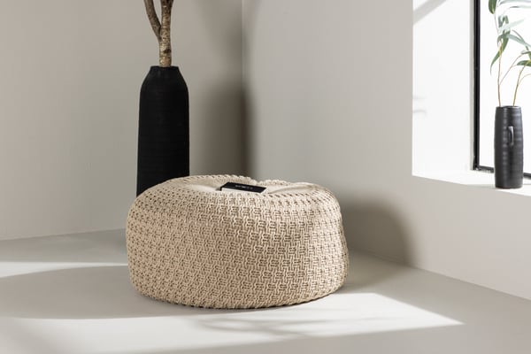 Pouf SAM, pyöreä, Ø60 cm, beige