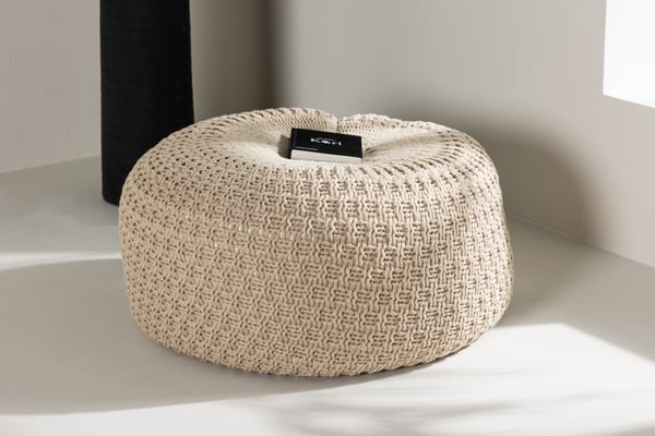 Pouf SAM, pyöreä, Ø60 cm, beige