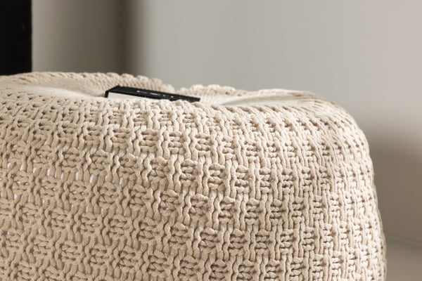 Pouf SAM, pyöreä, Ø60 cm, beige