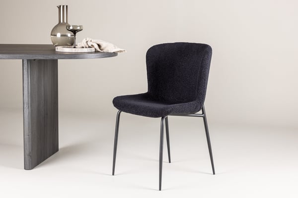 Ruokatuoli, Modesto 2-pack, 55x50x81 cm, Musta
