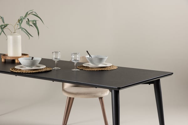Ruokapöytä, Ellis, 85x230 cm, Musta