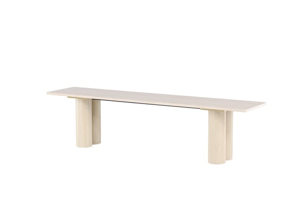 Ruokapenkki, Olivia, 180x45x40 cm, valkolakattu