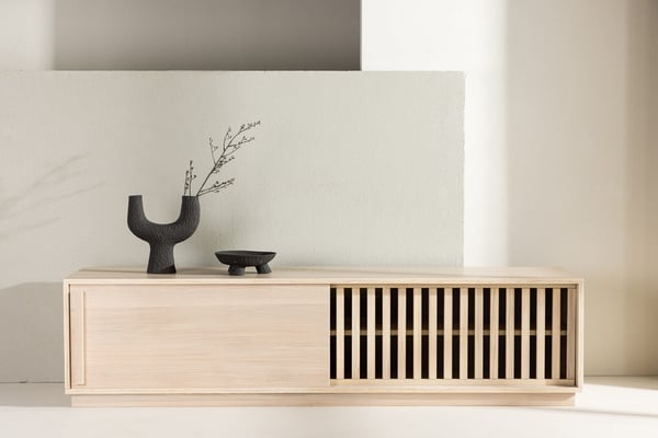 TV-taso, Lugo, 180x45 cm, valkolakattu