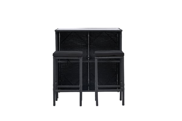 Baari setti, Knock, Tuoli: 40x40x70 cm Pöytä: 100x60x105 cm, Musta