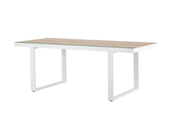 Ruokapöytä, Merlo, 200x90 cm, Valkoinen
