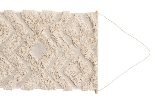 Seinälle ripustettava matto, Hilda, 50x80 cm, Offwhite