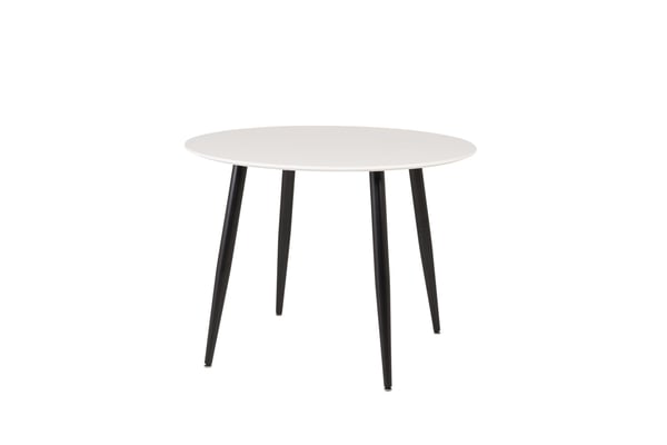 Ruokapöytä, Plaza, 100 cm, Valkoinen/Musta