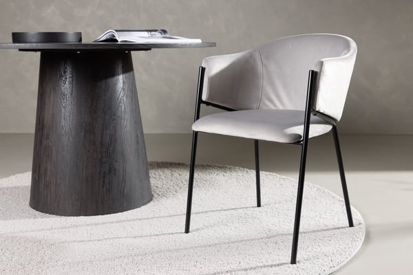 Ruokatuoli, Evelina 2-pack, 62x54x80 cm, Harmaa