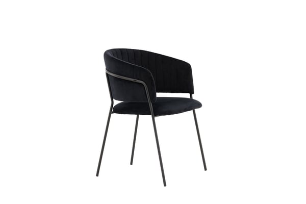 Ruokatuoli, Selma 2-pack, 58x54x82 cm, Musta