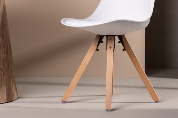 Ruokatuoli, Zeno 2-pack, 56x48x84 cm, Valkoinen