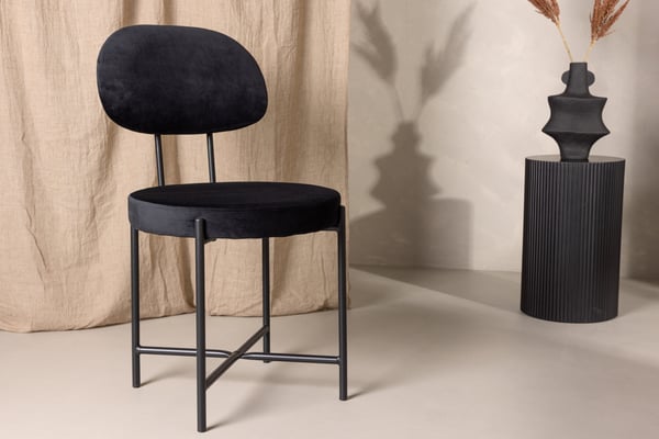 Ruokatuoli, Stella 2-pack, 60x50x89 cm, Musta