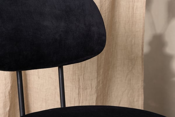 Ruokatuoli, Stella 2-pack, 60x50x89 cm, Musta