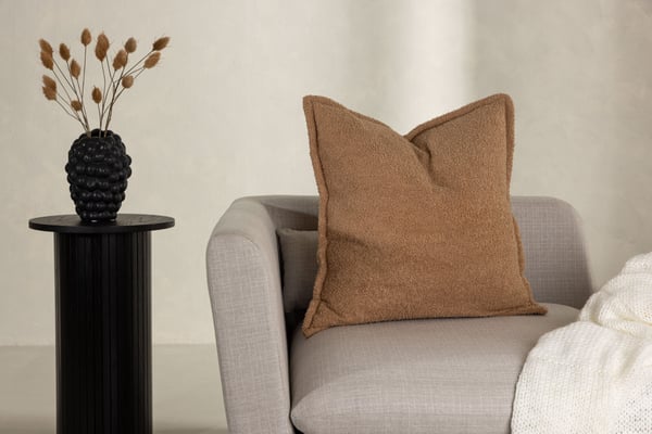 Tyynyliina, Tuva-tyynynpäällinen teddykarvaa, 60x60 cm, beige