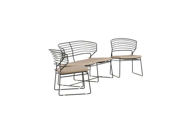 Oleskeluryhmä, Milano, 66x76x59 cm, Musta