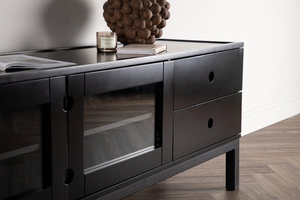 TV-taso, Alcoa Storage, 150x56,5 cm, Musta