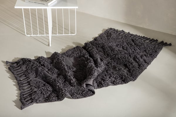 Matto, Hilma Puuvilla, 200x70 cm, Tummanharmaa