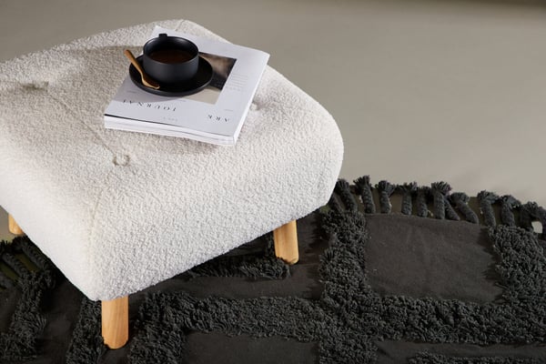 Rahi/Pouf, Salina, 60x60x28 cm, Valkoinen