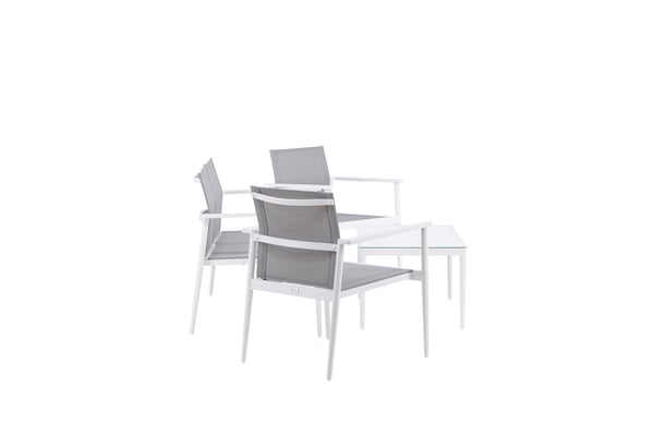 Sohvaryhmä, Break, Pöytä: 45x90x60 cm Tuoli: 63x81x59 cm Sohva: 63x81x135 cm, Valkoinen/Harmaa