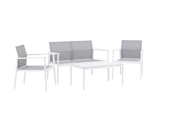Sohvaryhmä, Break, Pöytä: 45x90x60 cm Tuoli: 63x81x59 cm Sohva: 63x81x135 cm, Valkoinen/Harmaa