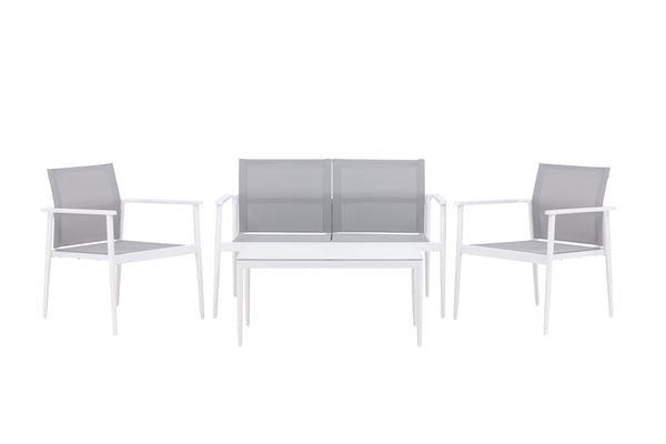 Sohvaryhmä, Break, Pöytä: 45x90x60 cm Tuoli: 63x81x59 cm Sohva: 63x81x135 cm, Valkoinen/Harmaa