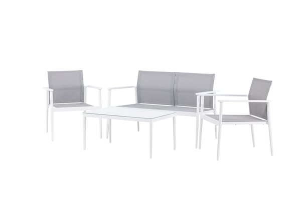 Sohvaryhmä, Break, Pöytä: 45x90x60 cm Tuoli: 63x81x59 cm Sohva: 63x81x135 cm, Valkoinen/Harmaa