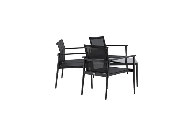 Sohvasarja, Break, Tuoli: 81x65 cm, Sohva: 81x105 cm, Pöytä: 43x90 cm, Musta